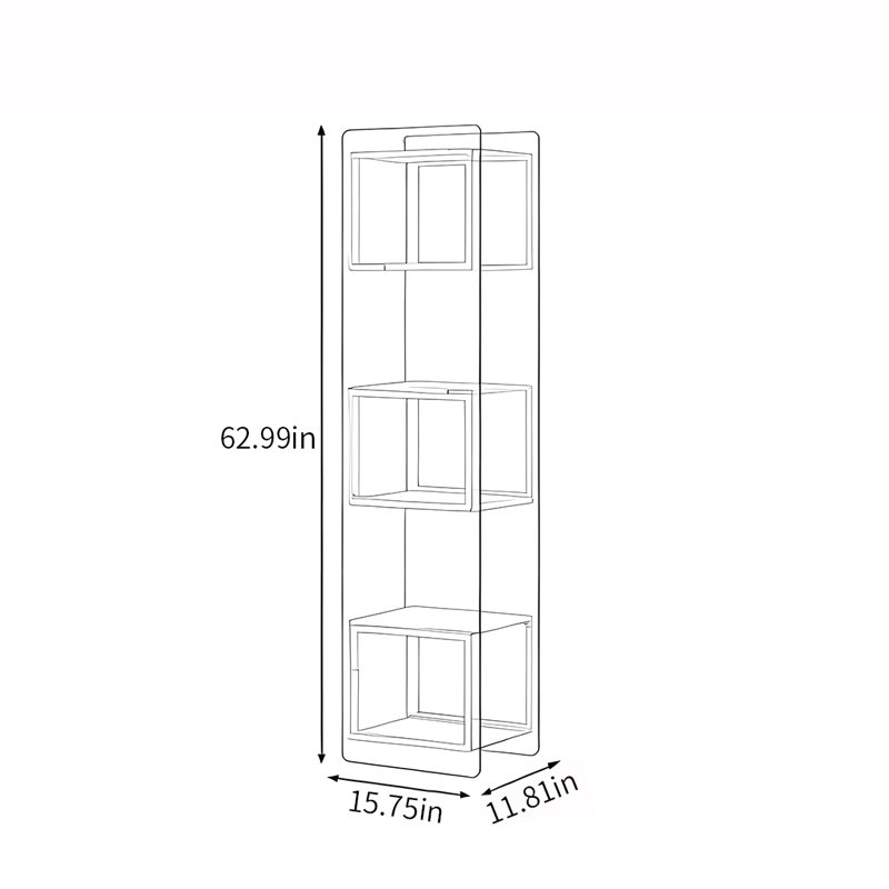 Modern simple display bookcase with door, Gray