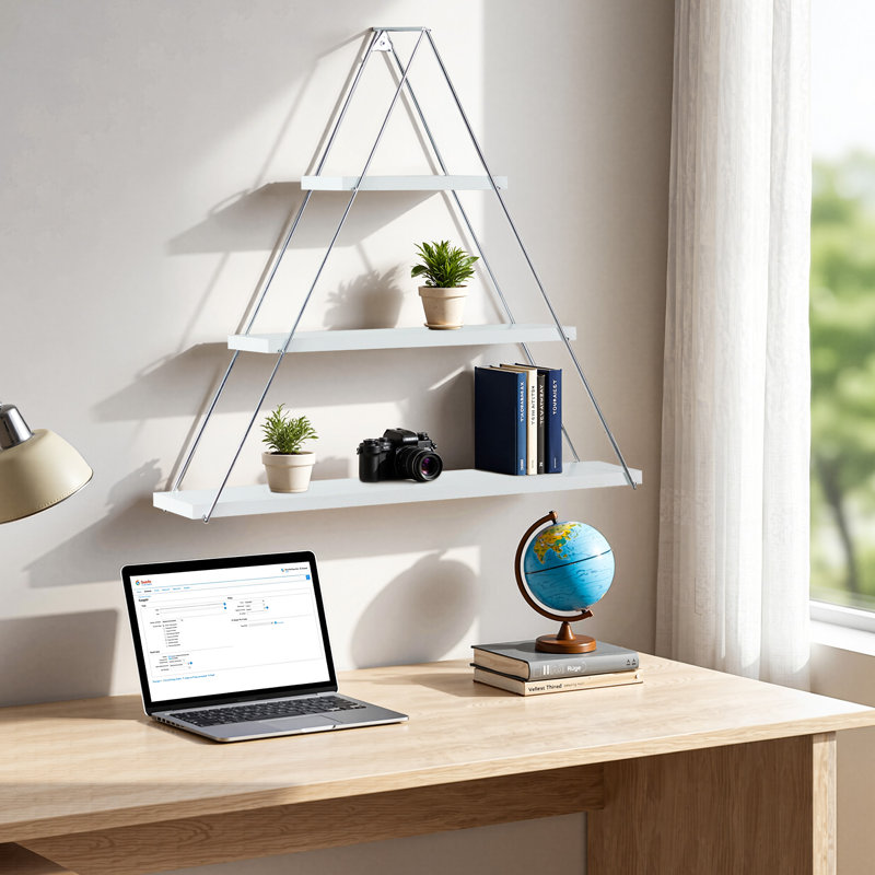 Petites tablettes murales en bois massif, Bois blanc