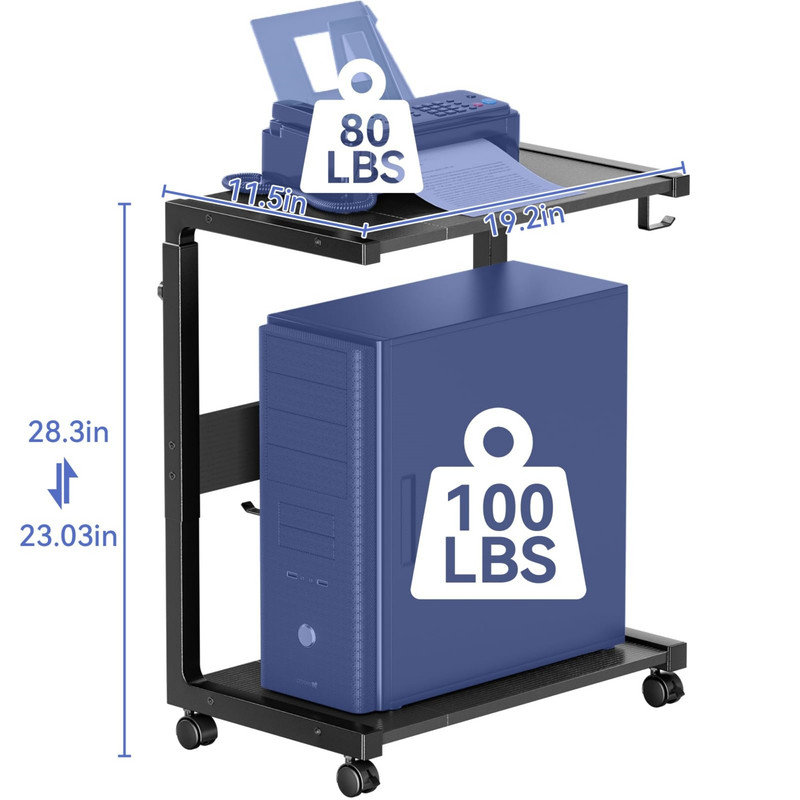 71.8cm H x 48.7cm W CPU Holder with Wheels