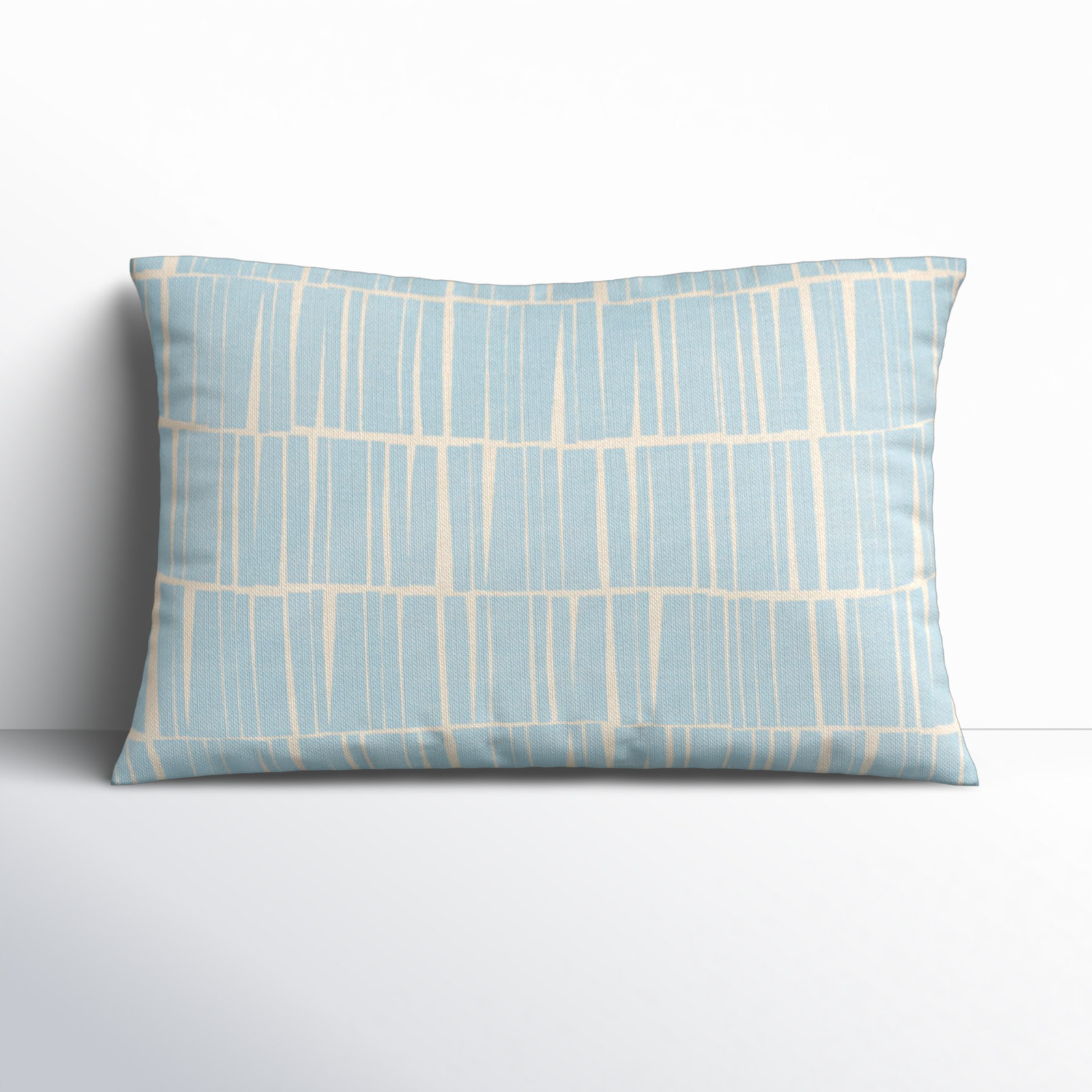 Striped Throw Pillow, Light Blue/Beige