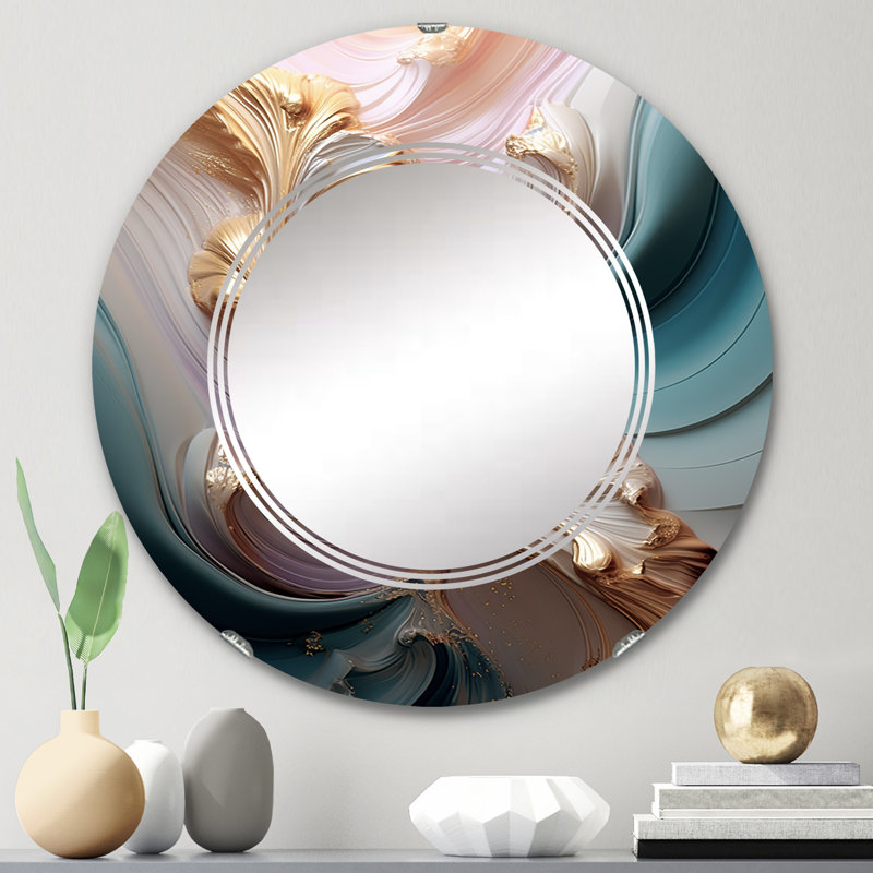 Irati - Miroir mural moderne rond, 24 po x 24 po