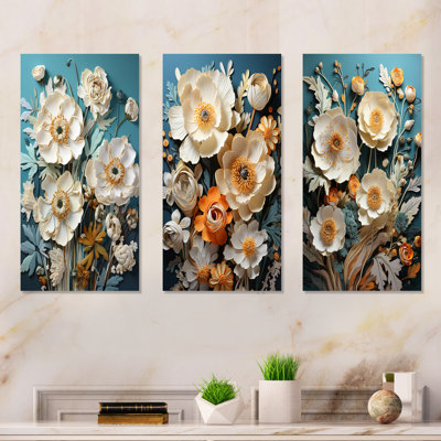 Mute Hue Buttercups Merge - Ensemble d'art mural en métal Buttercups