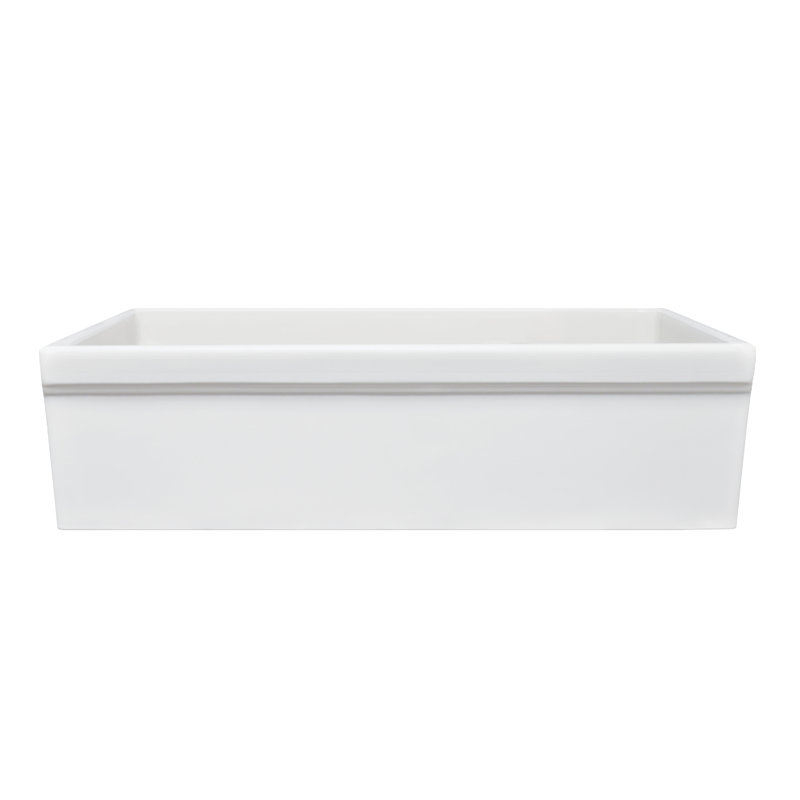 Fireclay Quatro Alcove 36" x 20" Reversible Sink with 2 ½" Lip and 2" Lip on the Opposite Side, White