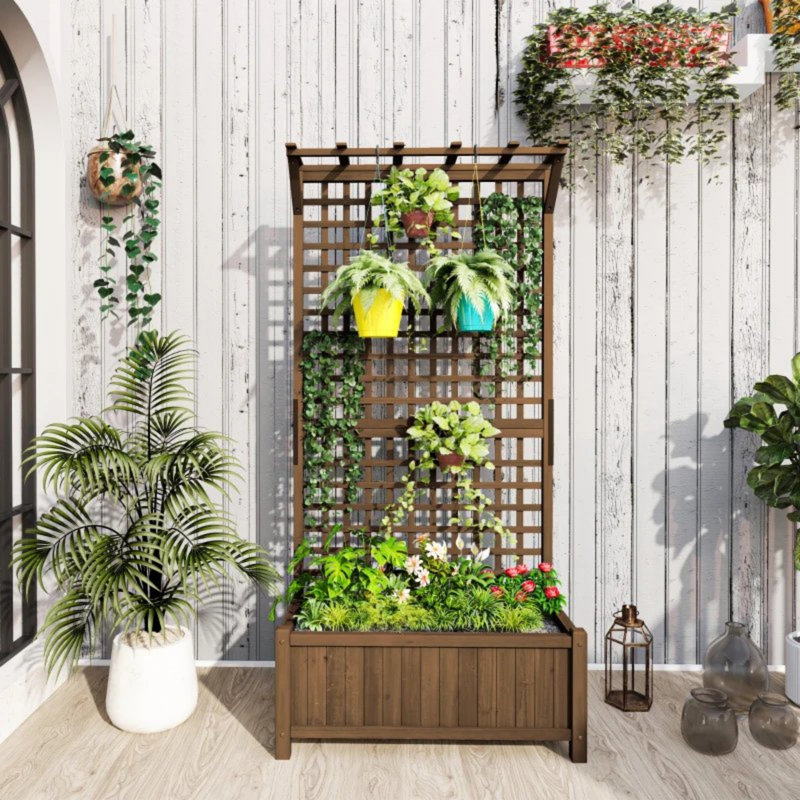 Elevated Planter, Brown