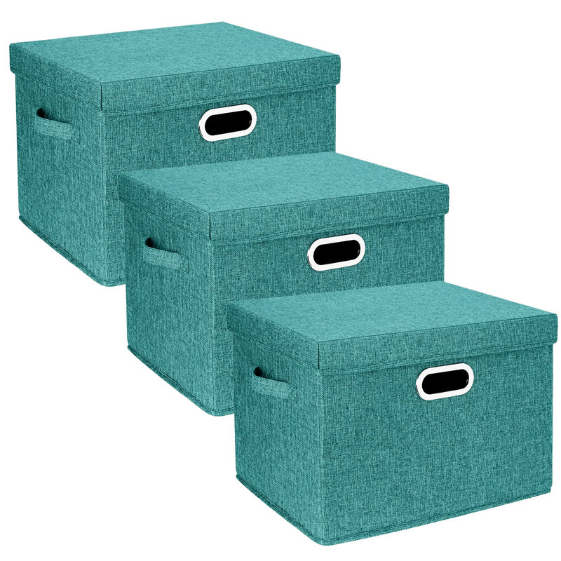 Ebern Designs Fabric Decorative Bin, Green