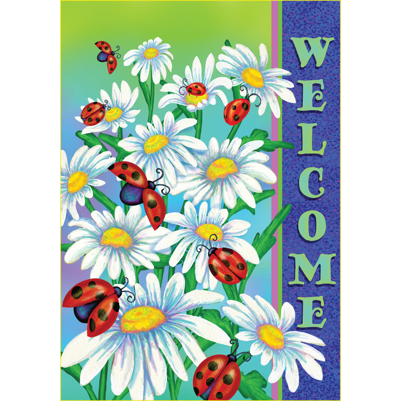 Drapeau de jardin de coccinelles
