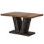 Table de salle à manger de 47 pouces pour 4 personnes, table de salle à manger de cuisine noire avec piédestal robuste, table de salle à manger en bois-1560856014
