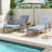 2-Piece Aluminum Patio Chaise Lounge With Side Table And Cushions-1069914625