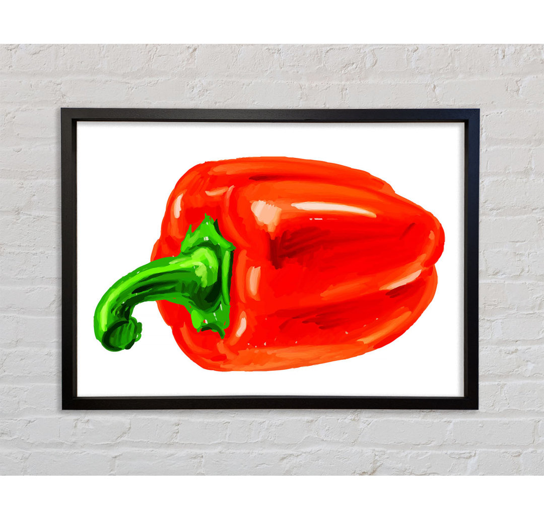 Single Red Pepper - Einzelner Bilderrahmen Kunstdrucke auf Leinwand