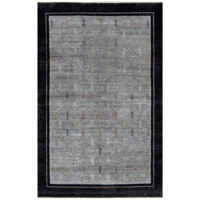 Tapis gris de haute qualité noué à la main