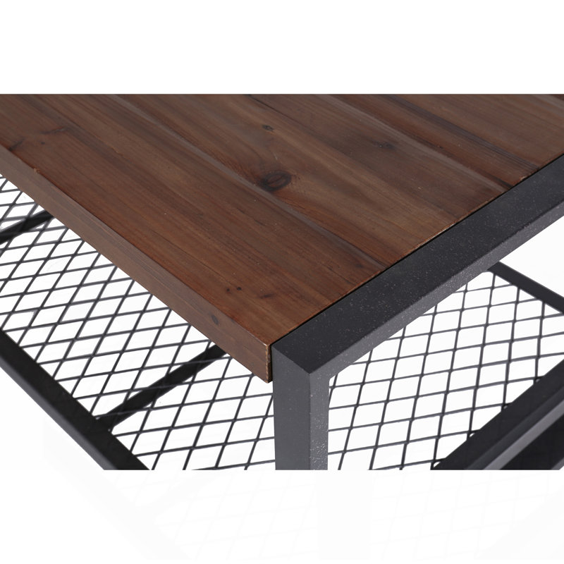 Console de table basse avec une finition en bois naturel récupéré, pour le salon