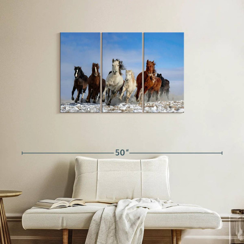 Brampt, chevaux de Mongolie, H 24 po x l 38 po