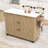 Rolling Kitchen Island with Drop Leaf, Power Outlet, Faux Marble Top and Adjustable Shelves-1640453255