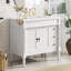 Meuble-lavabo 36 po avec lavabo en céramique, tiroirs standard, portes à fermeture douce, tablettes réglables, armoire de rangement moderne pour les petites et moyennes salles de bain