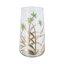 Bougeoir votif traditionnel en verre transparent avec motif floral vert et or pour table et foyer