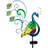 42" Solar Iron LED Peacock Stake