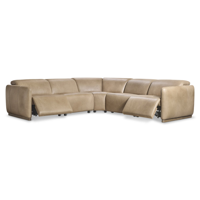 Bernhardt Alta 5-Piece Leather Power Motion Sectional, 32" H x 119" W x 119" D, Symmetrical