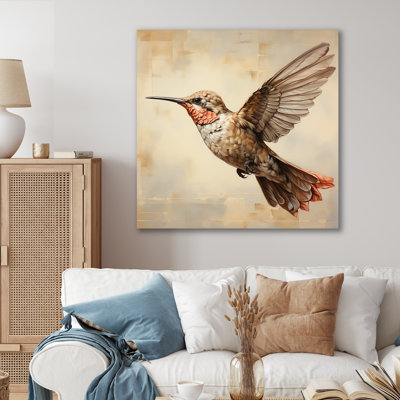 Brown Crimson Crested Hummingbird I - Hummingbird Wall Art