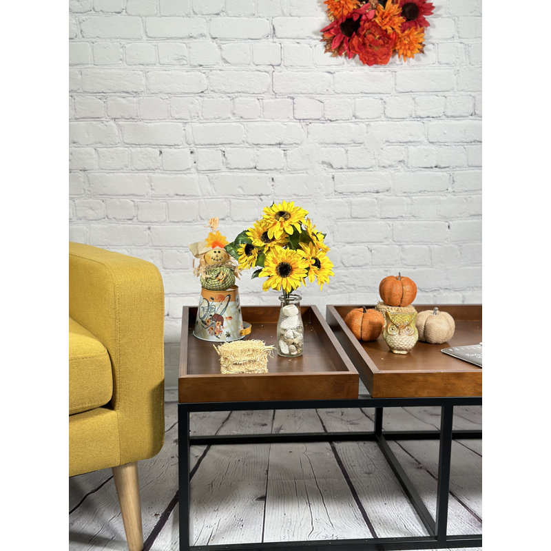Tige de tournesol pleine floraison, H 14 po x l 9 po x P 5,5 po