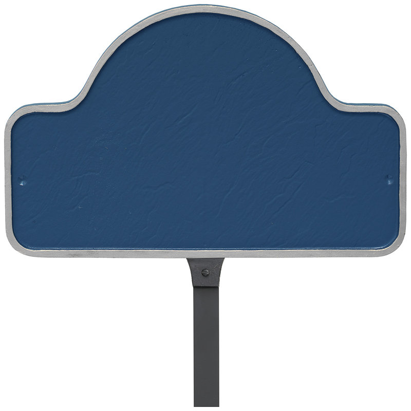Enseigne d’adresse pour pelouse sur 1 ligne Lexington, Oui, Bleu de mer / Argent