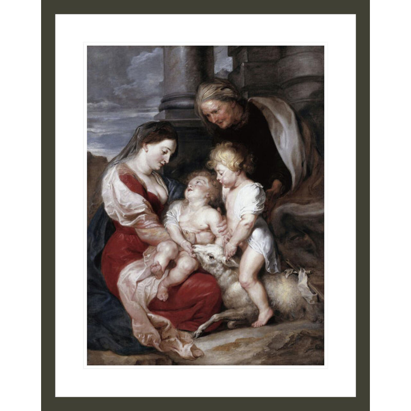 La mare de Deu i El Nen amb santa Isabel I sant Jolan Cap A 1618 par Peter Paul Rubens - impression giclée encadrée