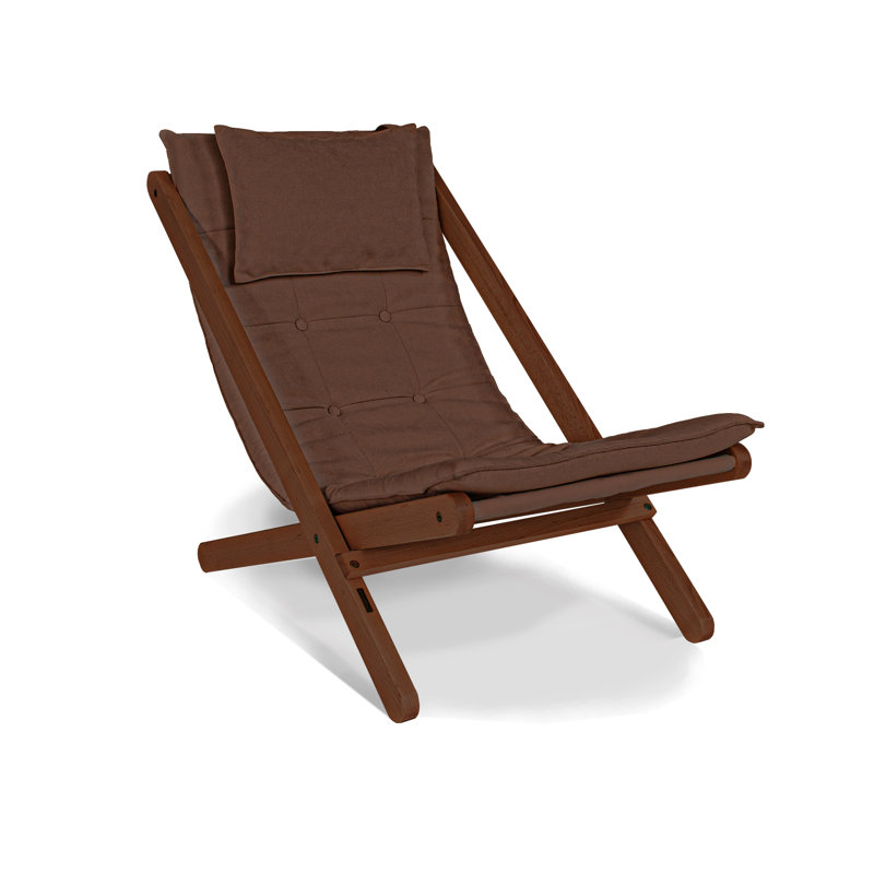 Donner Deck Chair with Cushion, Walnut , Brown
