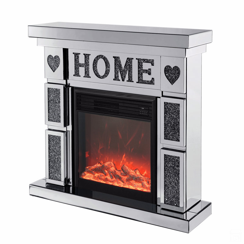 Acrylic Diamond Mirror Fireplace Cabinet, TV Fireplace Cabinet