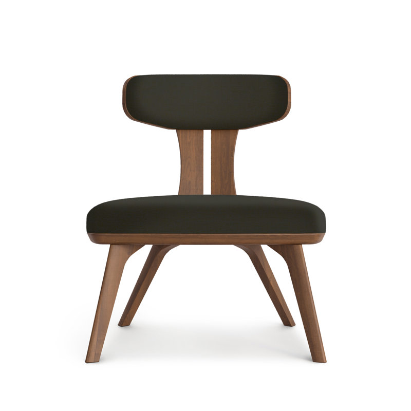 Estelle Lounge Chair, Onyx, Walnut