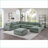 Ottoman Sage Green Corduroy Soft Cushion 39x39x19H | Contemporary | Wood Legs-1629245447