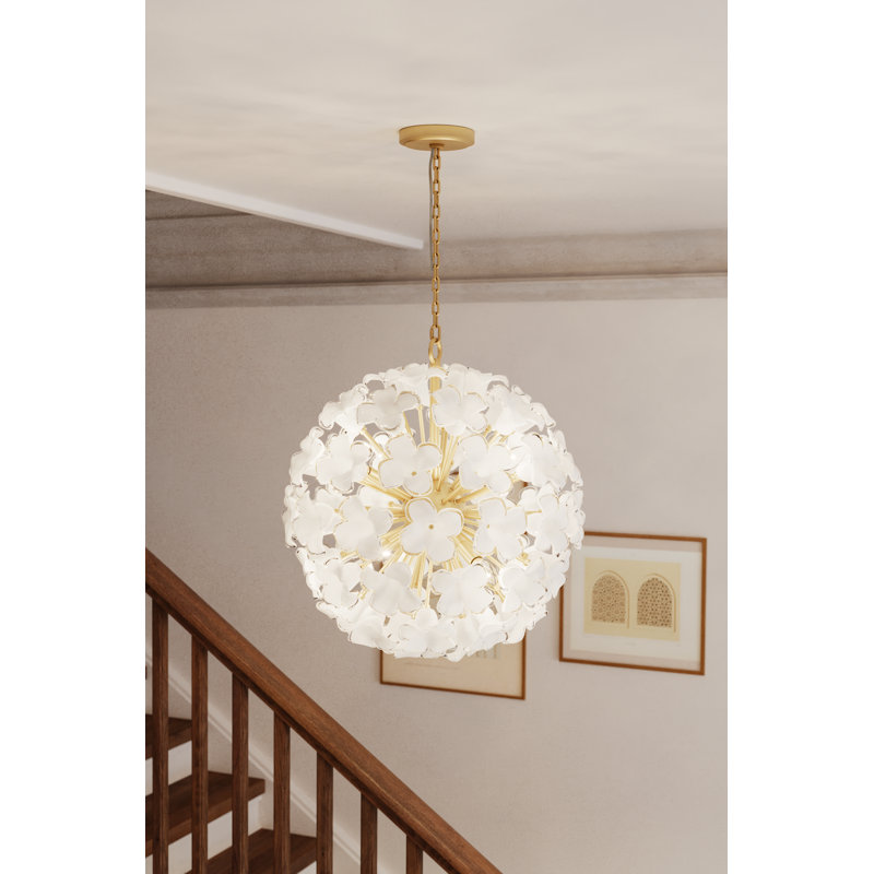 Luminaire suspendu 8 lumières Bloome, 24.25" H x 22" W x 22" D, 8 lumières
