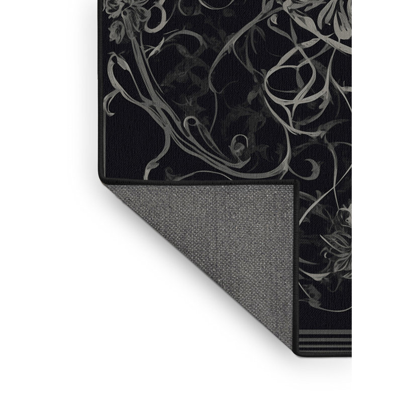 Obsidian Fern Rug, Square 4'