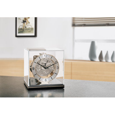 Beech Manufactured Wood Mechanical Tabletop Clock