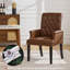 Fauteuil capitonné rembourré à dossier haut, similicuir-1886541630