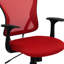 Chaise de bureau pivotante à dossier moyen en maillage avec accoudoirs et base en chrome-17744134