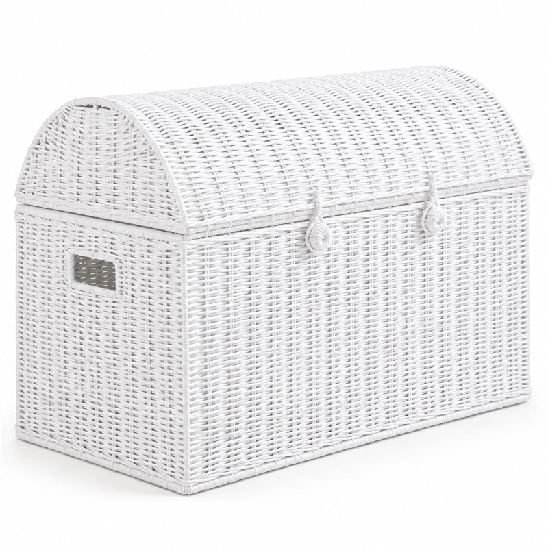 Wicker Storage Chest, White