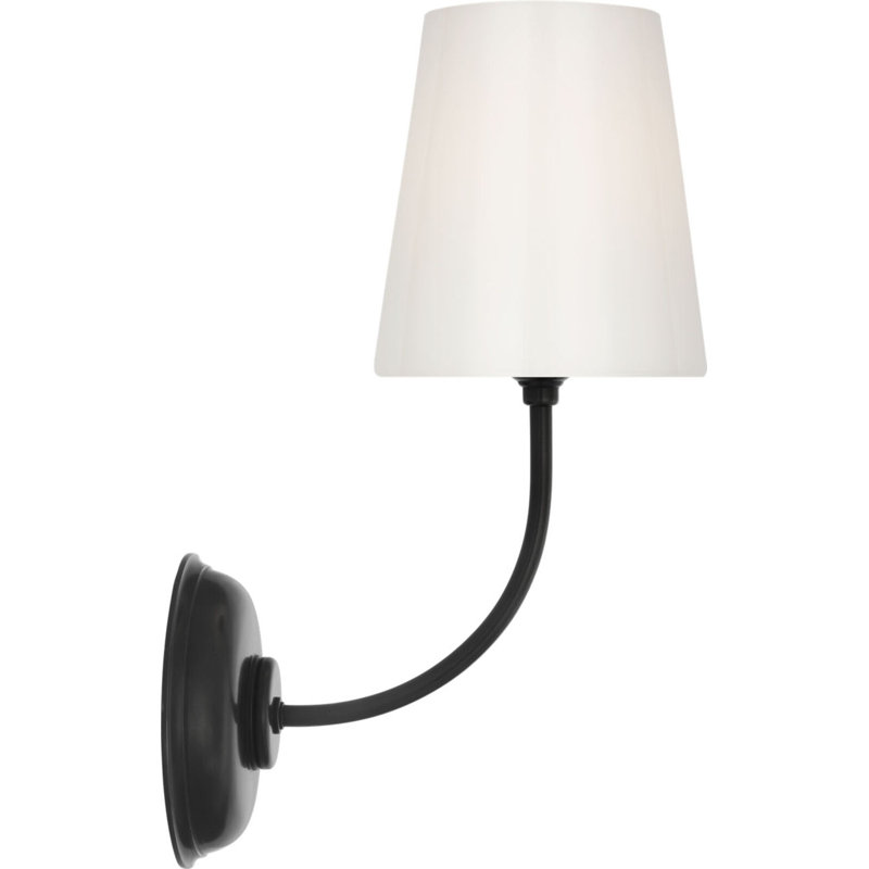 Vendome Single Sconce with White Glass, Bronze