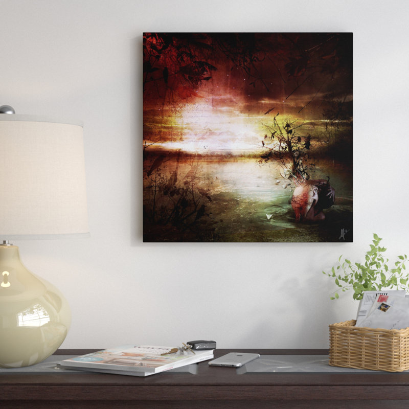 « seul », reproduction d’impression sur toile, H 18 po x l 18 po x P 1,5 po, Toile tendue, Pas de tapis