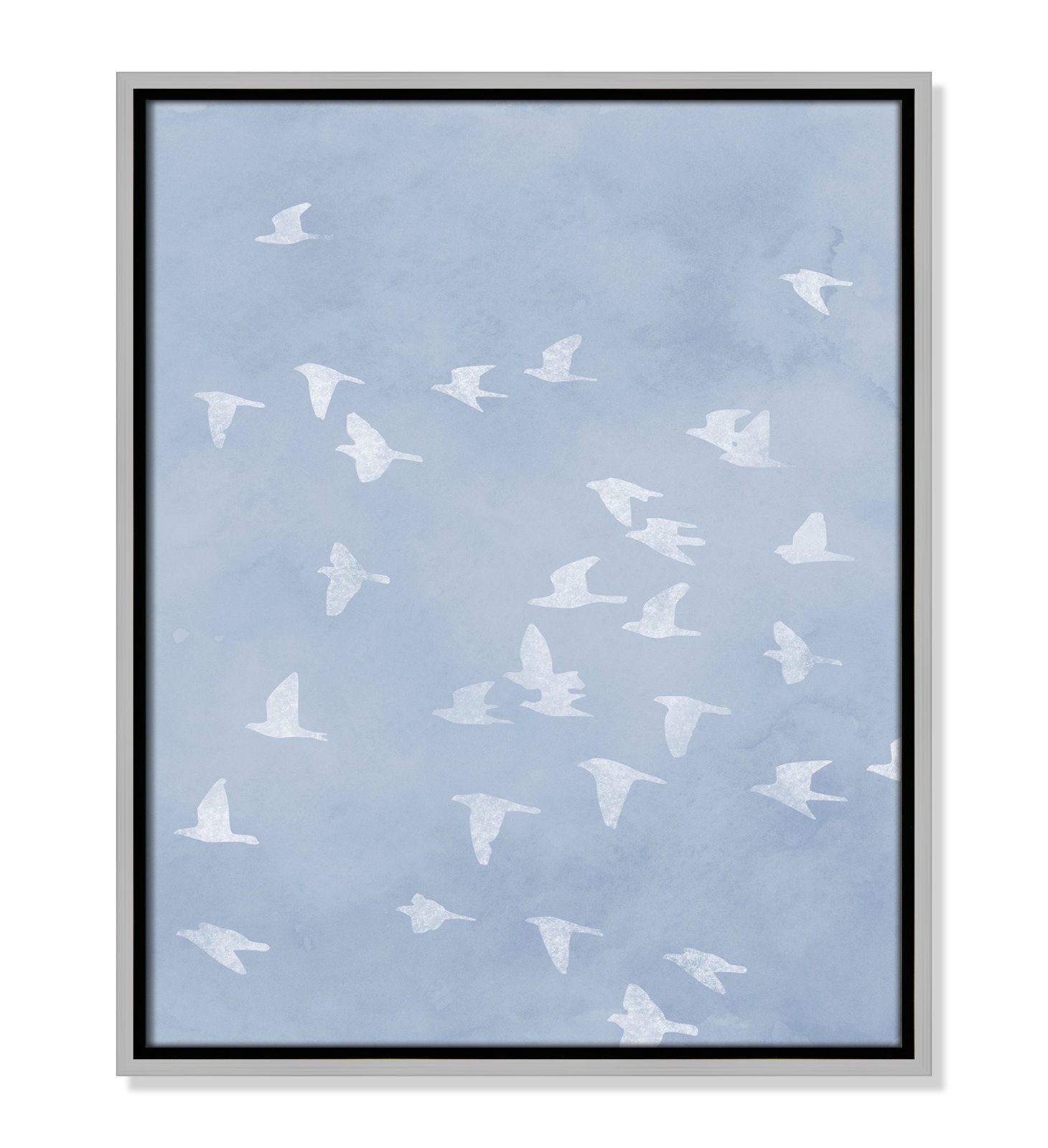 Flying Friends Print by Marcus Prime, 17.5'' W x 21.5'' H, Silver Floater