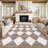 Machine Washable Rugs Distressed Trellis Rug for Living Room Non Slip Stain Resistant Carpet Modern Checkered Farmhouse Floor Cover-273544939