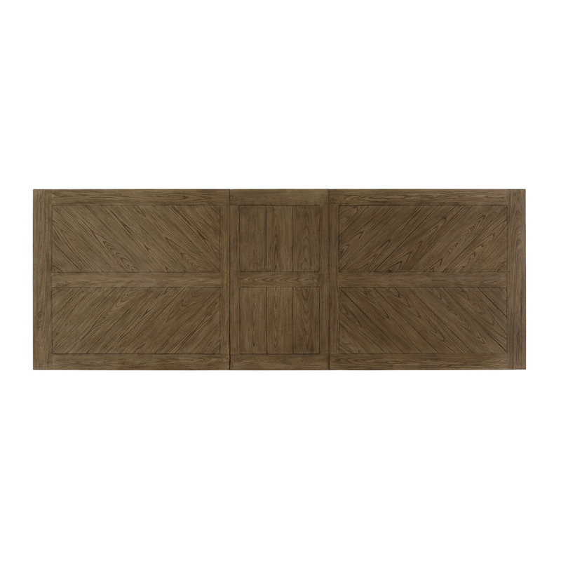 Hatteras Gray Elm Extendable Dining Table with Metal Trestle Base