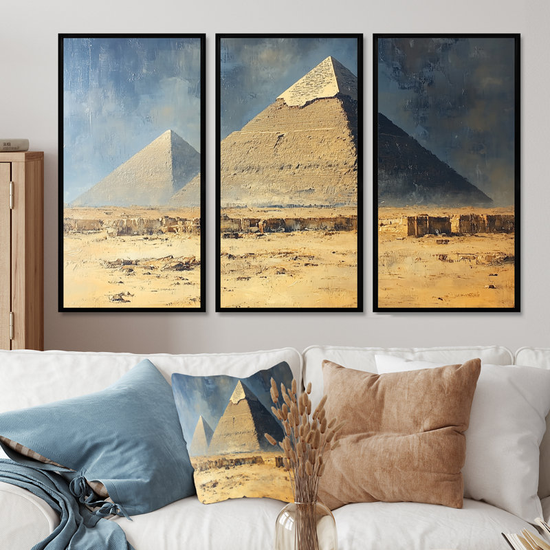 Égypte, ancienne pyramide de Gizeh II - ensemble d'art mural Égypte, H 28 po x l 36 po x P 1 po