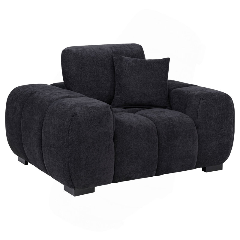Chaise d'appoint Plather, Tissu noir