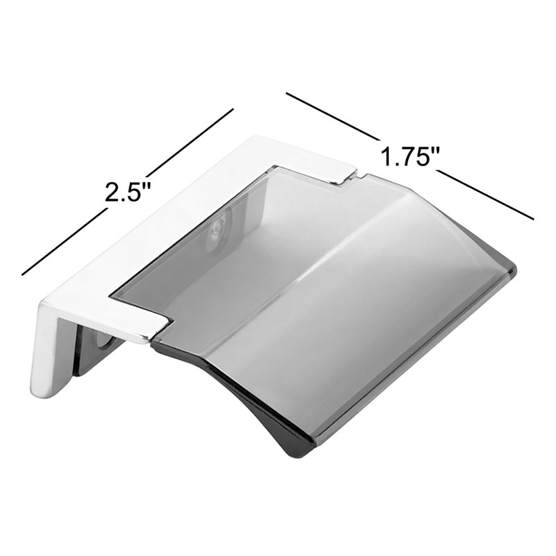 Positano Finger Pull, Polished Chrome/Brown
