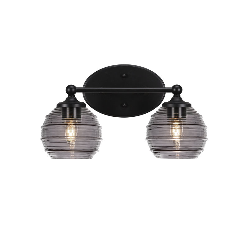 Barre d'éclairage pour salle de bain Aitkens, 2, Noir mat