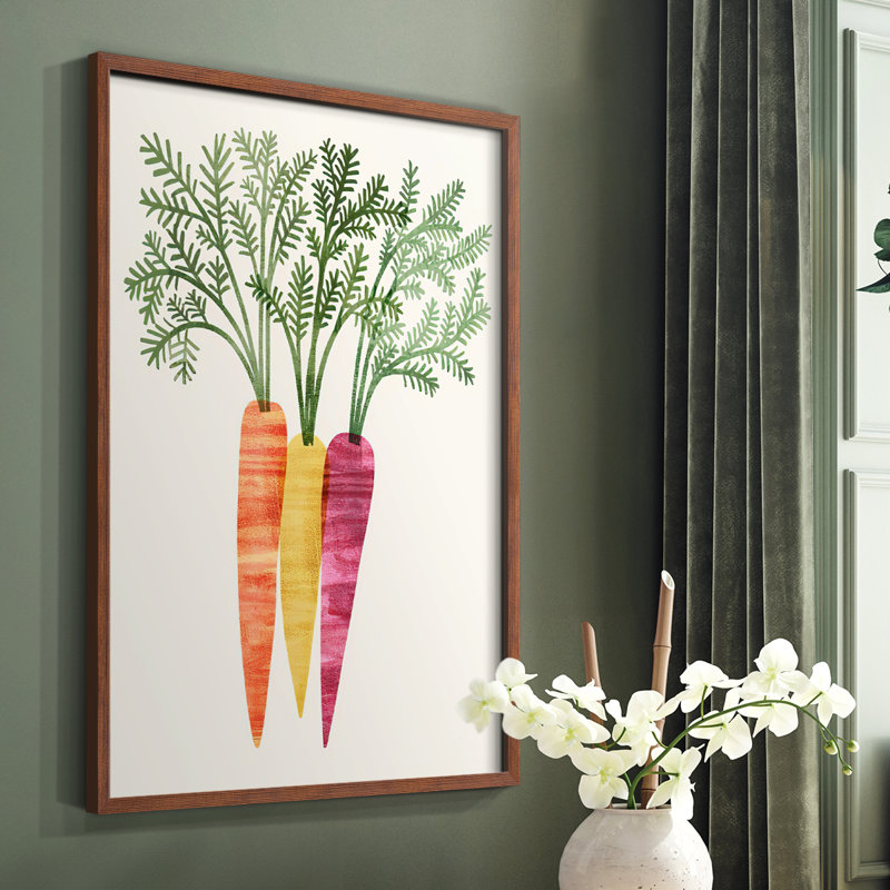 Reproduction encadrée Organic Veg III - bois massif, Brun, H 10 po x l 8 po