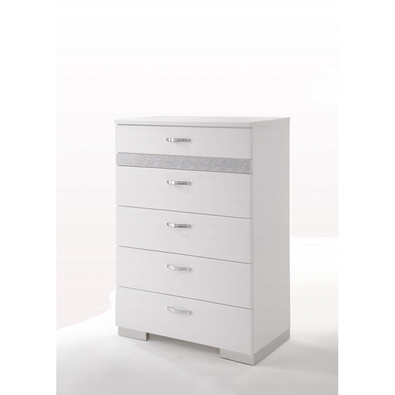 Commode blanche de style moderne à finition ultrabrillante