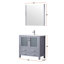 Meuble-lavabo gris foncé l 36 po x P 18,25 po avec comptoir en céramique blanche, robinet, miroir de 34 po, résistance accrue aux égratignures sur le comptoir et aux taches pour salle de bain