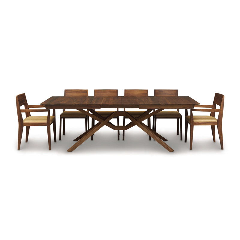 Exeter 48" Fixed Solid Wood Dining Table, 72" L x 48" W, Natural Walnut
