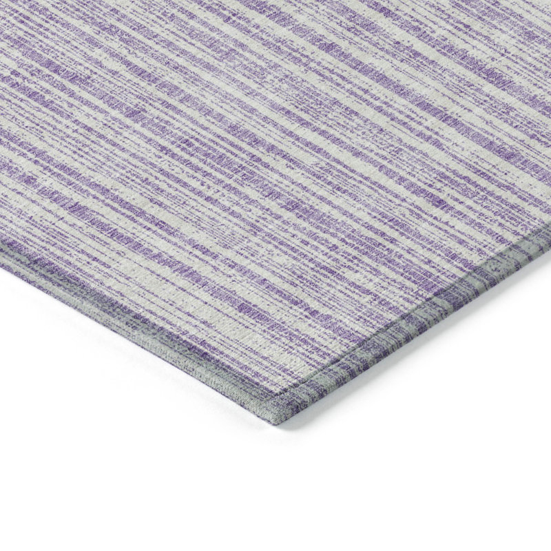 Machine Washable Indoor/Outdoor Chantille ACN760 StripesRug, 9' x 12', Lavender