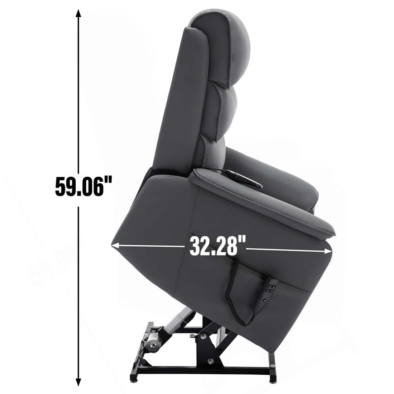 Fauteuil inclinable à deux moteurs à position infinie avec massage par la chaleur et télécommande électrique, Gris